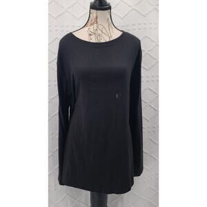 Lane bryant long sleeve black cotton shirt SZ 14/16 office church goth layering